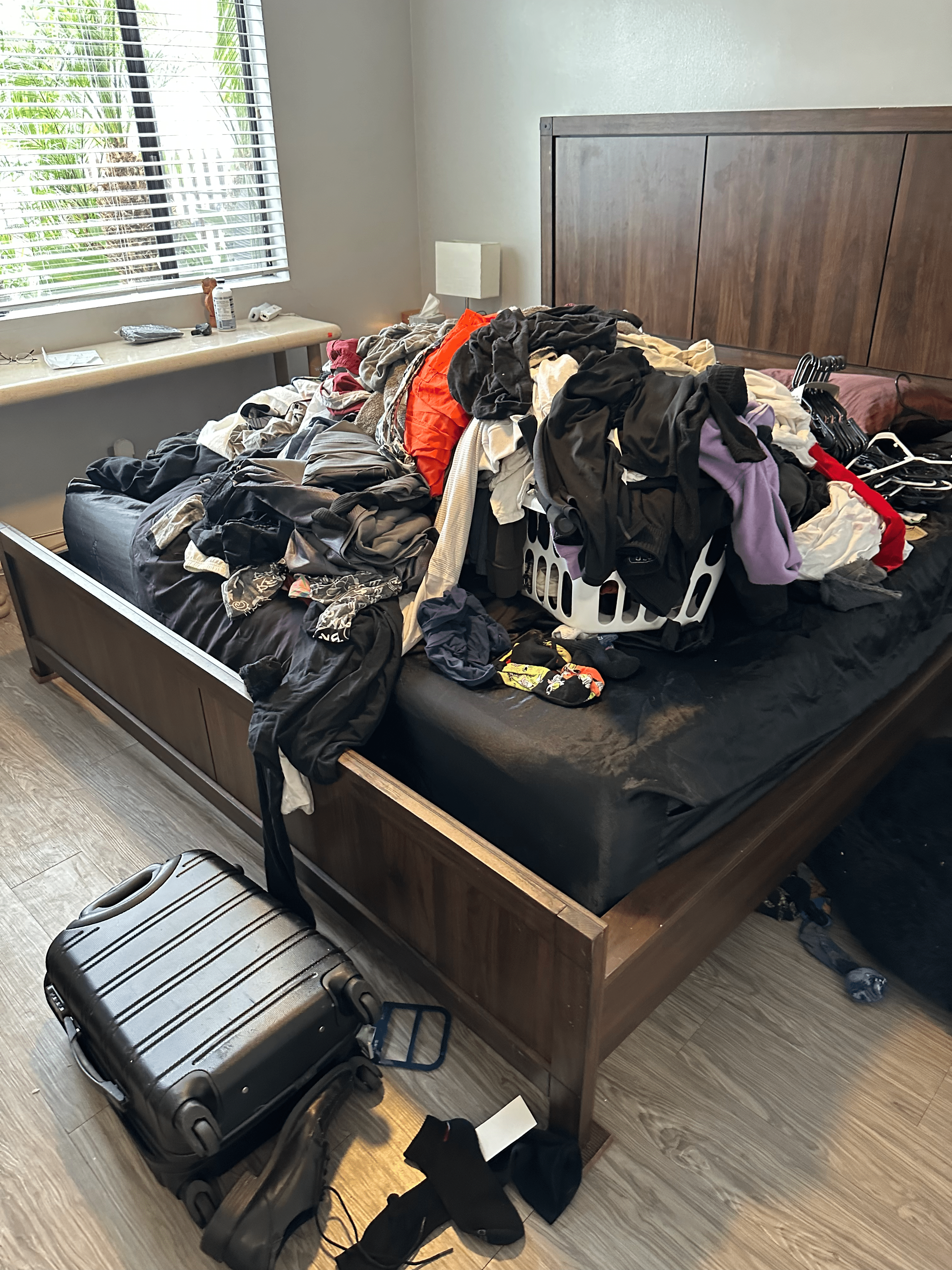 Bedroom before cleaning and organization