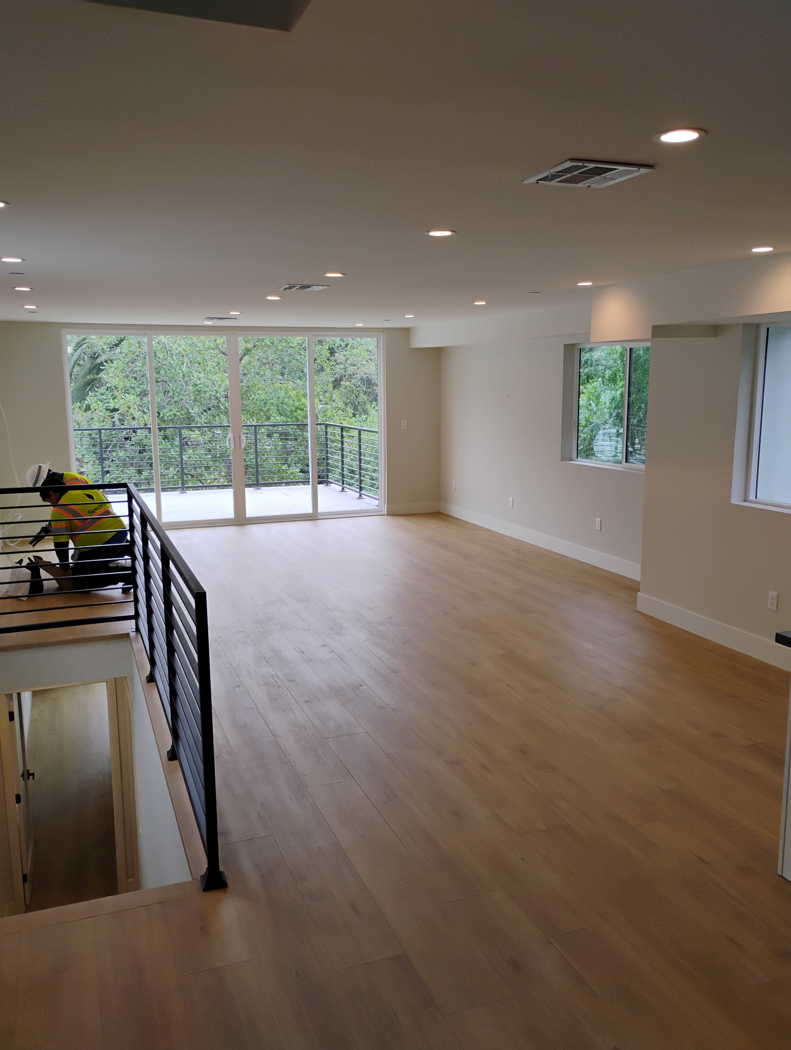 Empty home being cleaned before a move-out